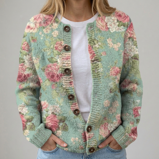 Mila | Florale Herbst-Strickjacke