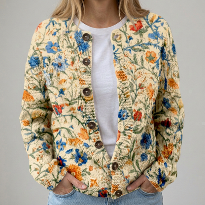 Louise | Florale Herbst-Strickjacke