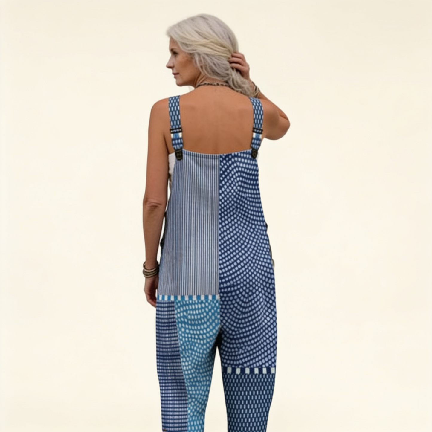 Cristina | Latzhose mit blauem Patchwork