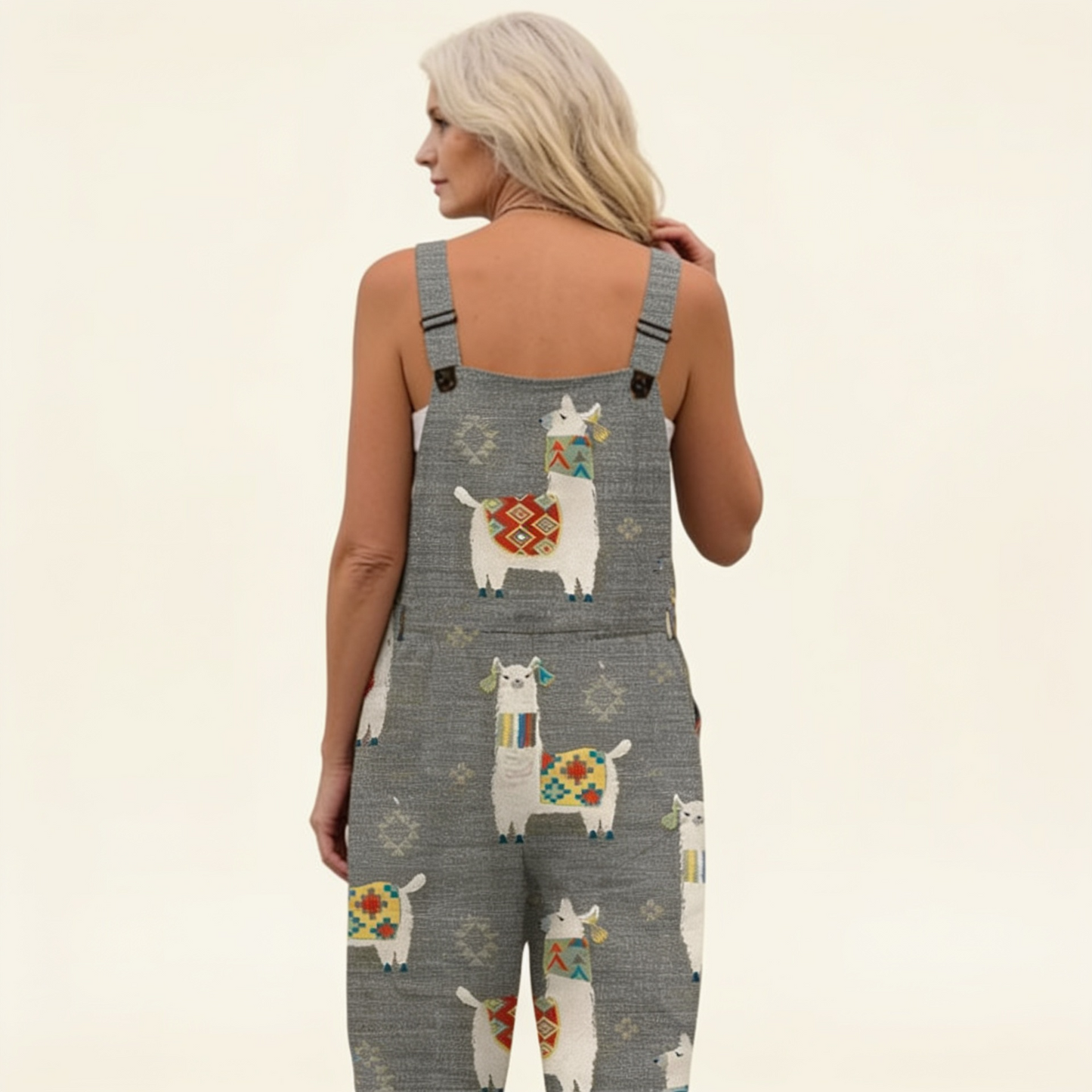 Annarosa | Latzhose mit grauen Lamas