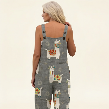 Annarosa | Latzhose mit grauen Lamas