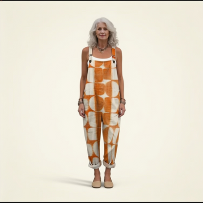 Placida | Latzhose mit Retro-Sonnenmuster