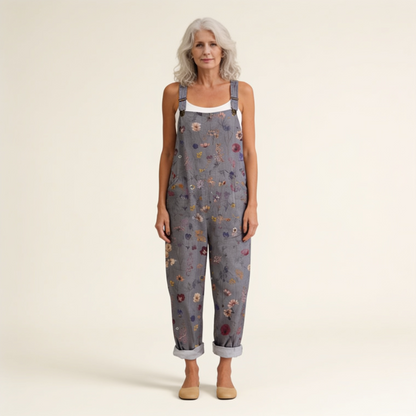 Roswitha | Latzhose mit grauen Blüten