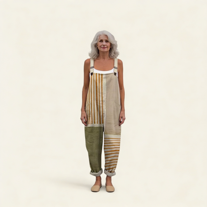 Marlene | Latzhose mit natürlichen Streifen