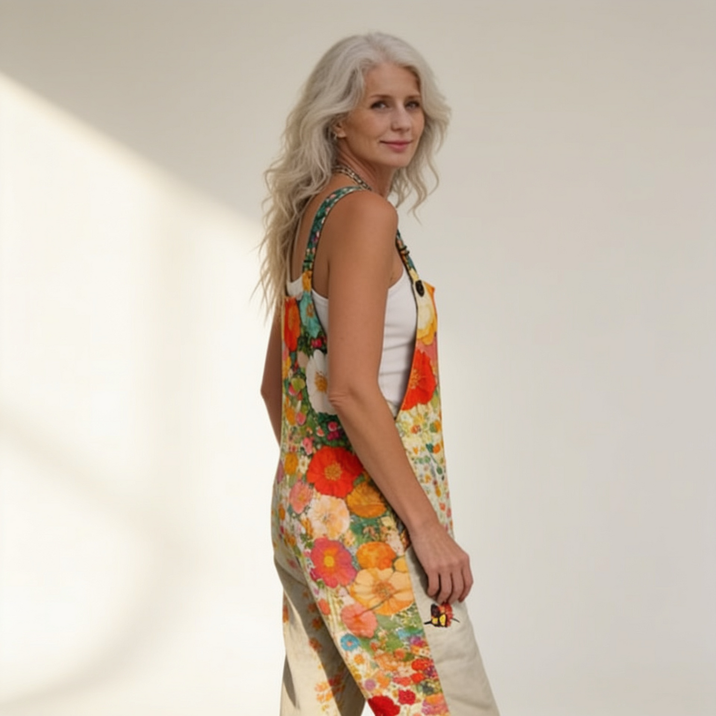 Lucrezia | Latzhose mit leuchtenden Blüten