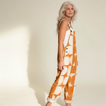 Placida | Latzhose mit Retro-Sonnenmuster