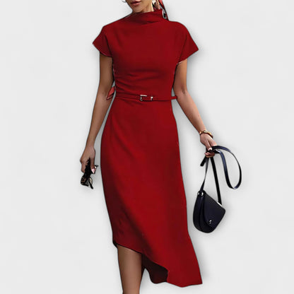 Amelia | Weisses asymmetrisches Urban-Kleid