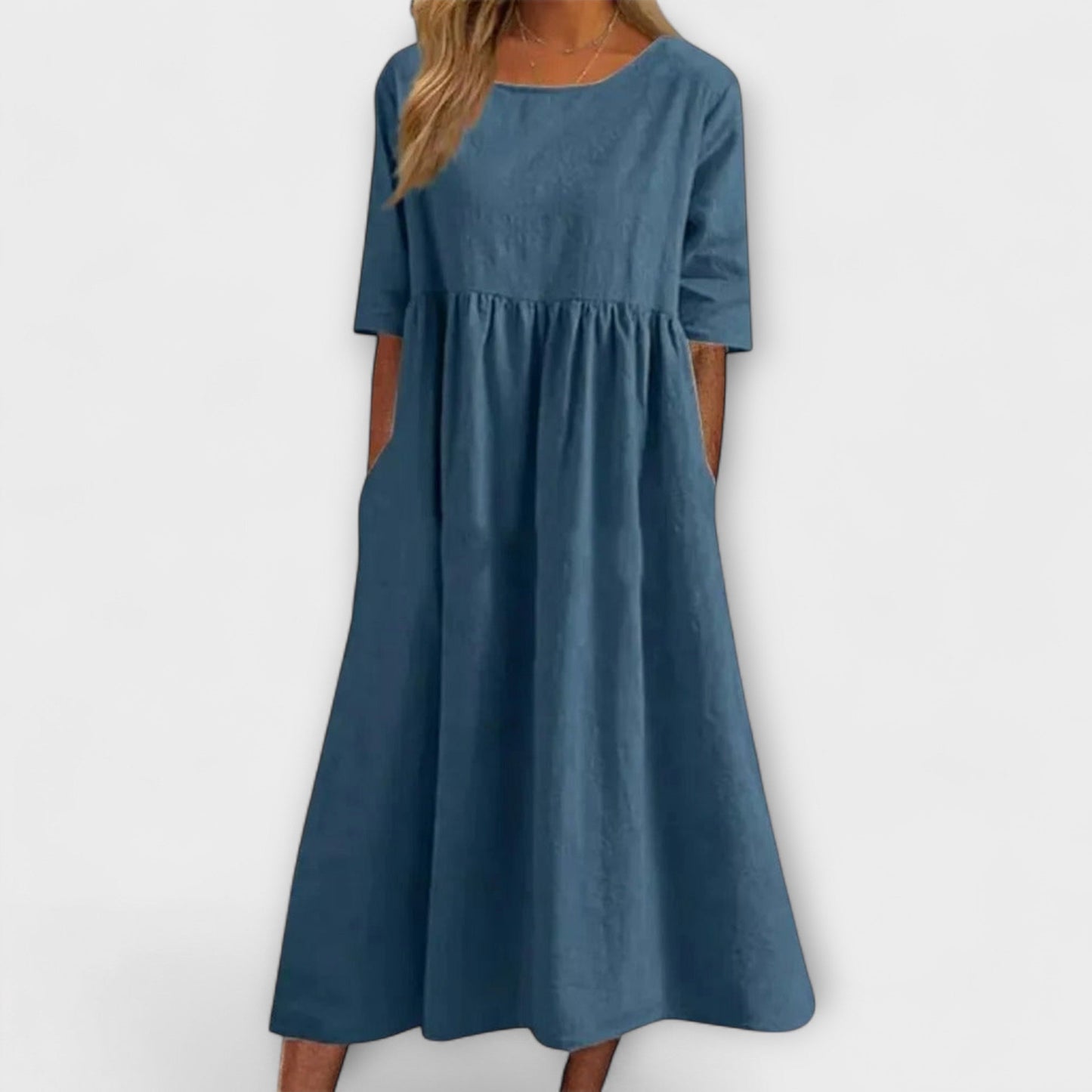 Anja | Hellblaues Sommerkleid mit Empire-Schnitt