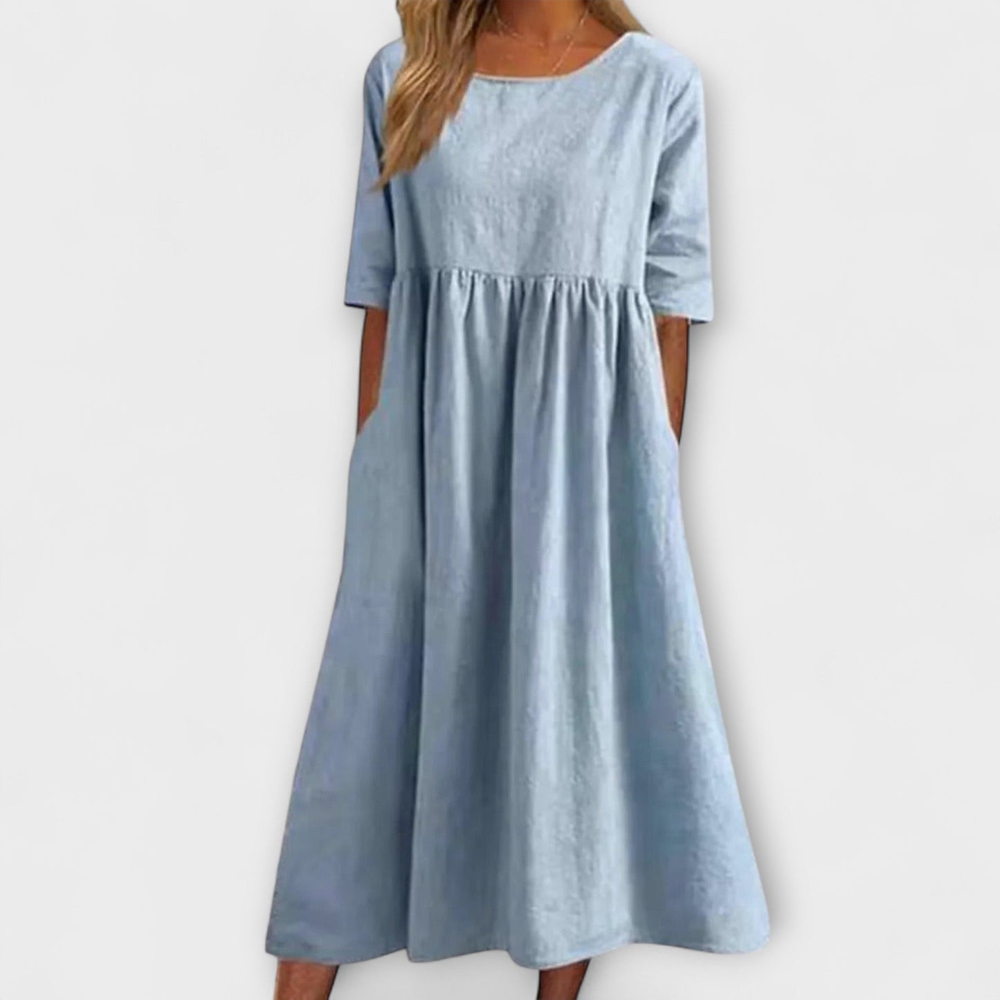Anja | Hellblaues Sommerkleid mit Empire-Schnitt